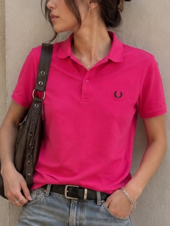 Raf Simons Tops - RAF SIMONS x Fred Perry Women’s 2013 Pink Slim Golf Style Polo Shirt (Size S)